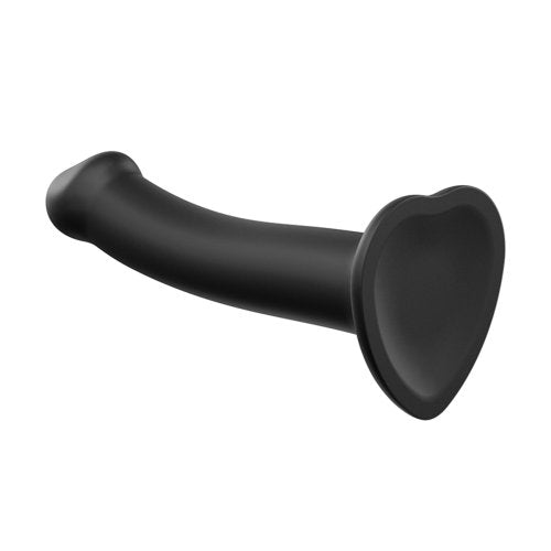 strap-on-me-semi-realistic-dual-density-bendable-dildo-black-medium
