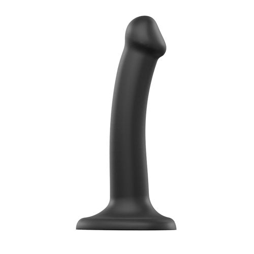 strap-on-me-semi-realistic-dual-density-bendable-dildo-black-small