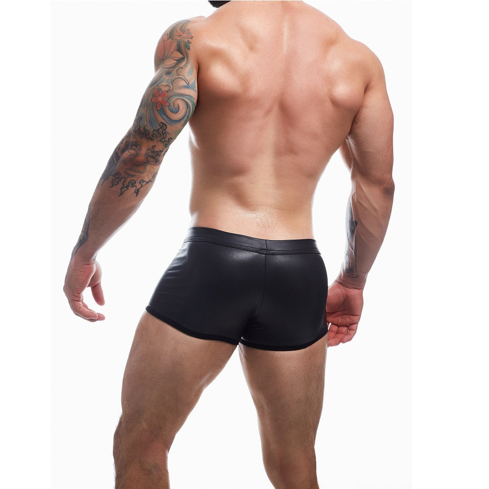 c4m-peekaboo-black-leatherette-mini-pants-small